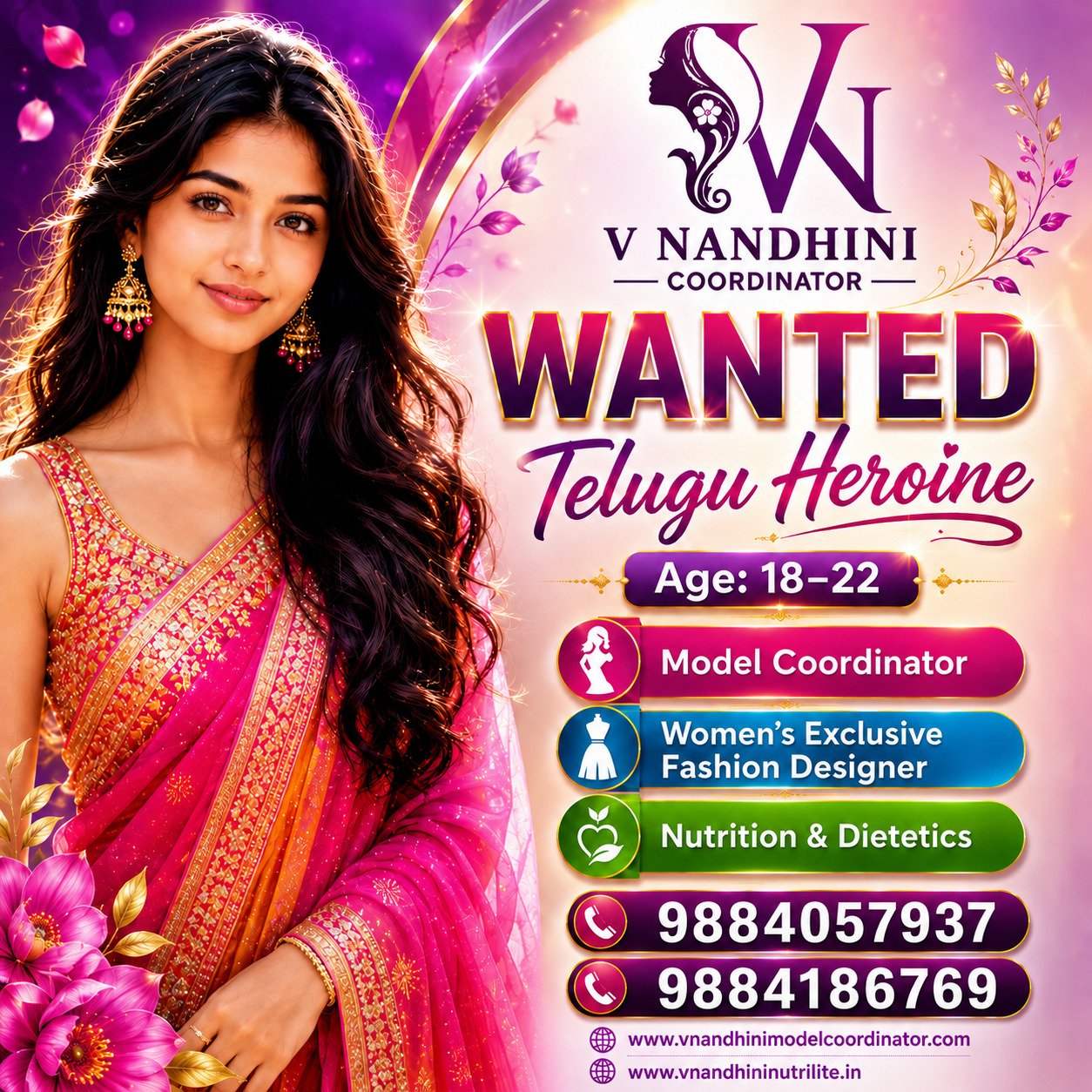 V Nandhini Model Coordinator Teenage Girls Model Recruitment Chennai