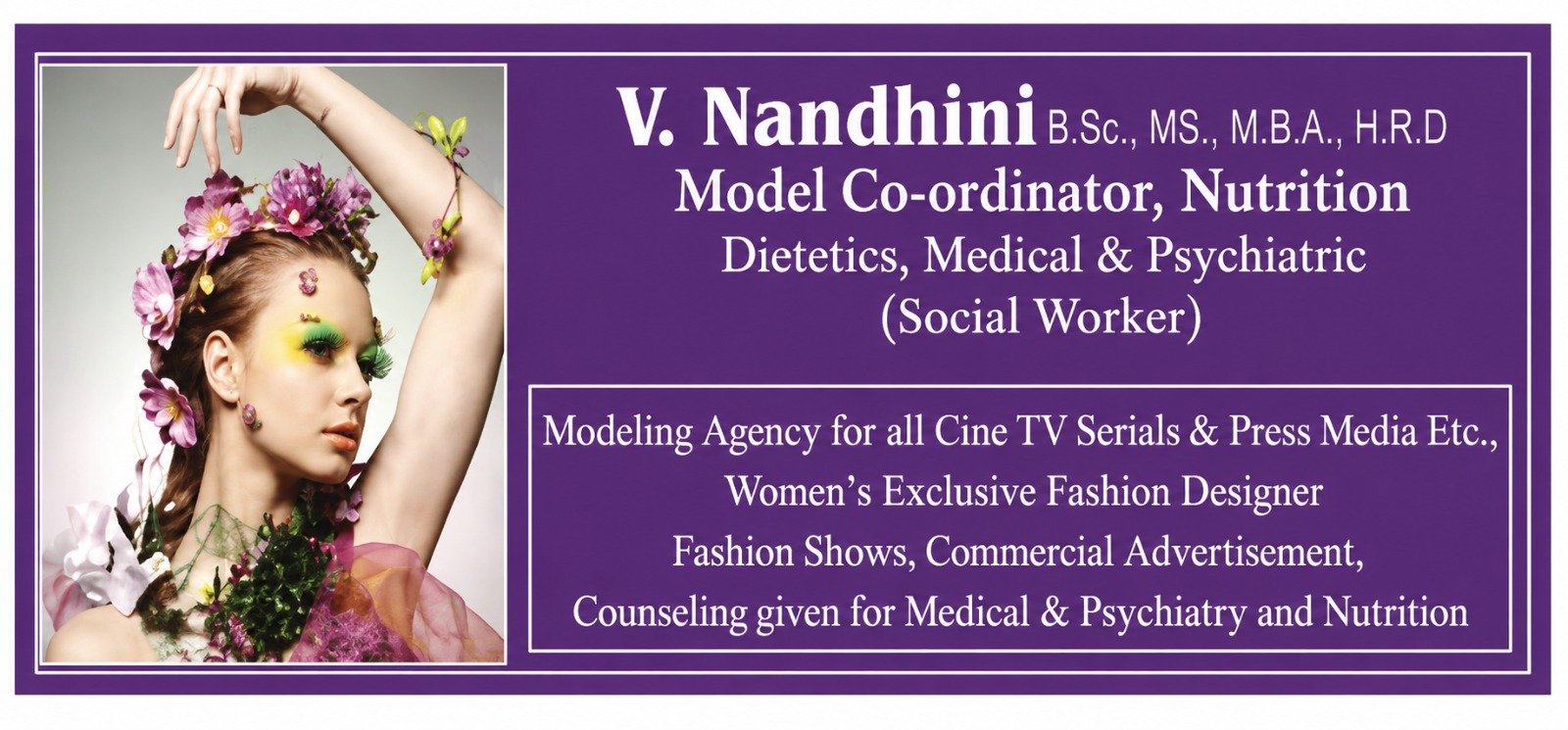 V Nandhini Model Coordinator and Nutritionist Chennai